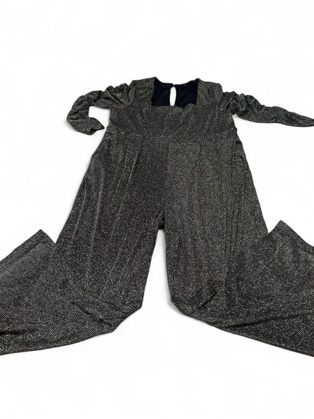 torrid Metallic Square-Neck Jumpsuit in Charcoal Shimmer - Picture 3 of 10